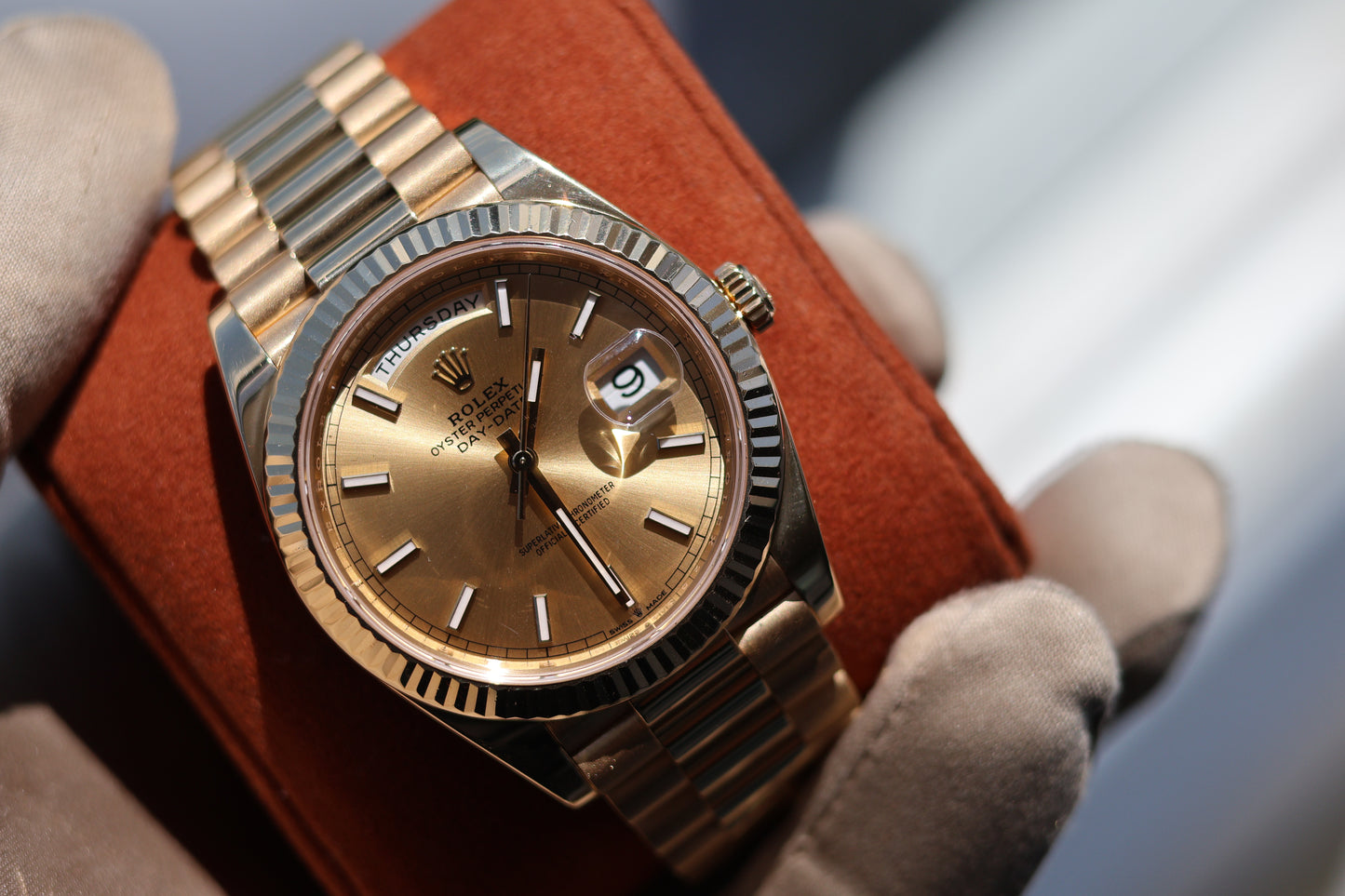 Rolex Day-Date 40 228238 Champagne Index Dial