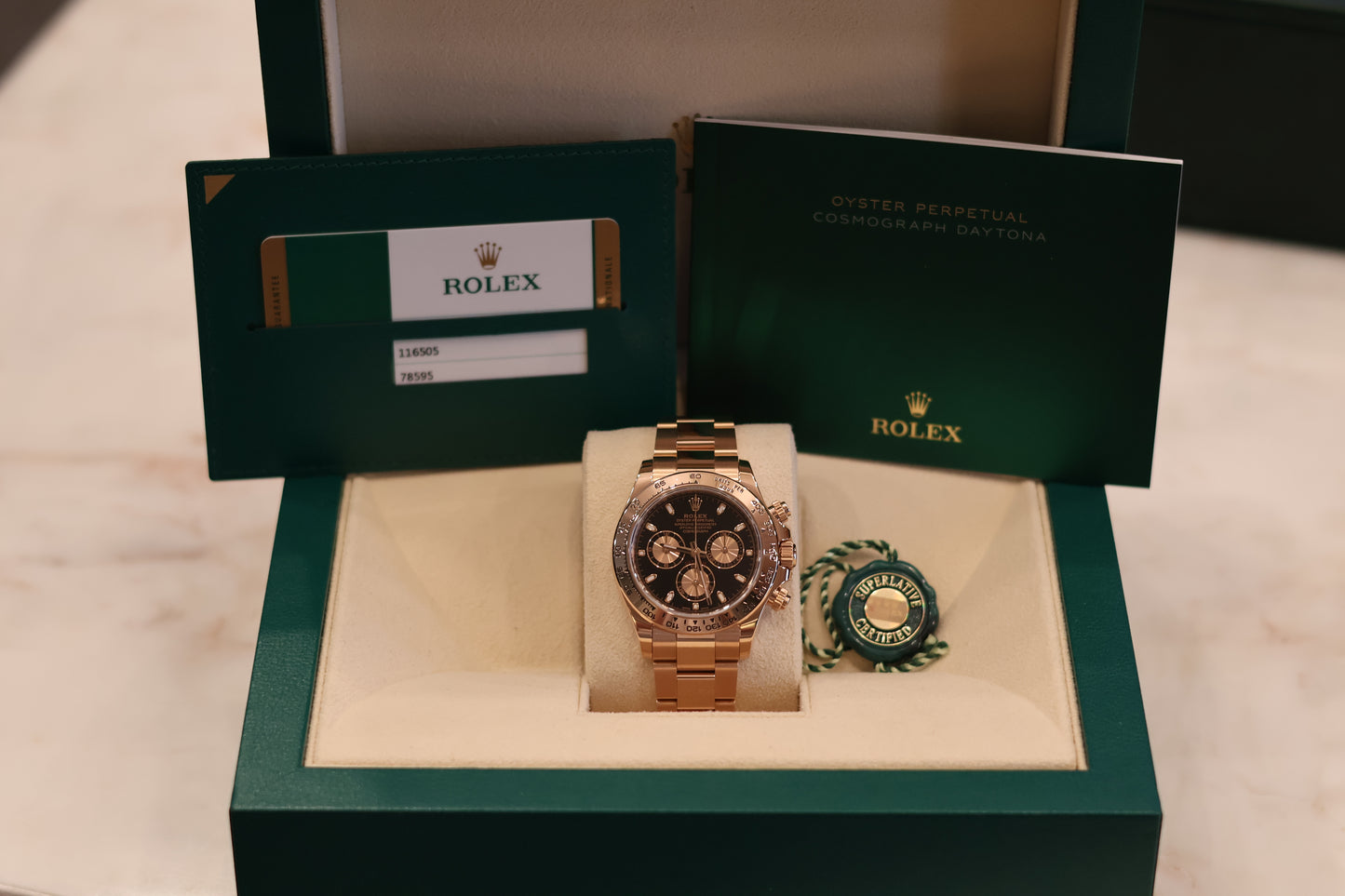 Rolex Daytona Rose Gold Black dial 116505