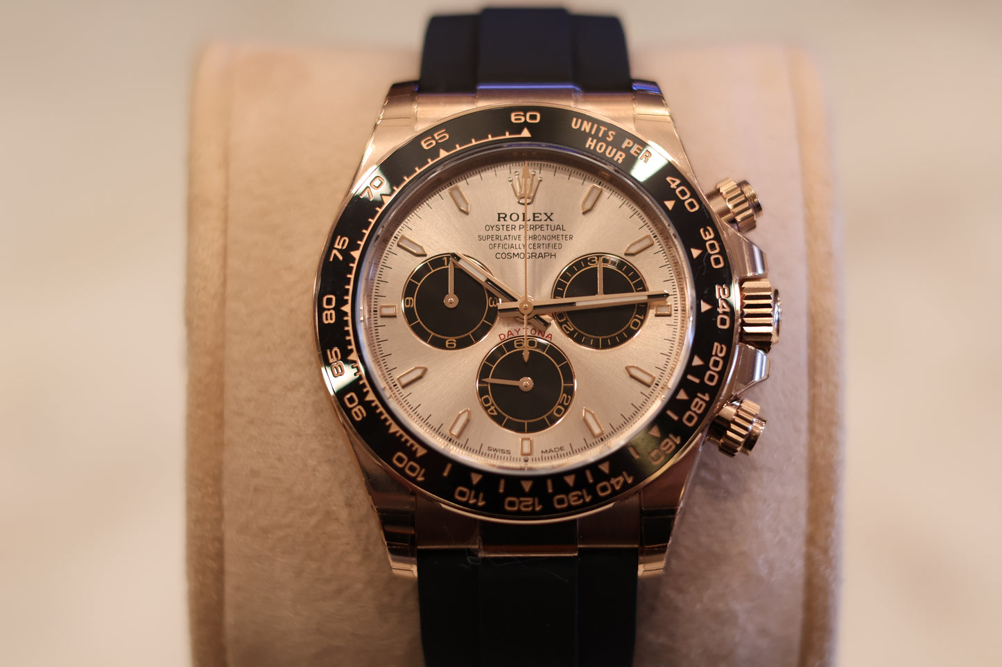 Rolex Daytona Oysterflex Rose Gold Sundust dial 126515LN - Unworn