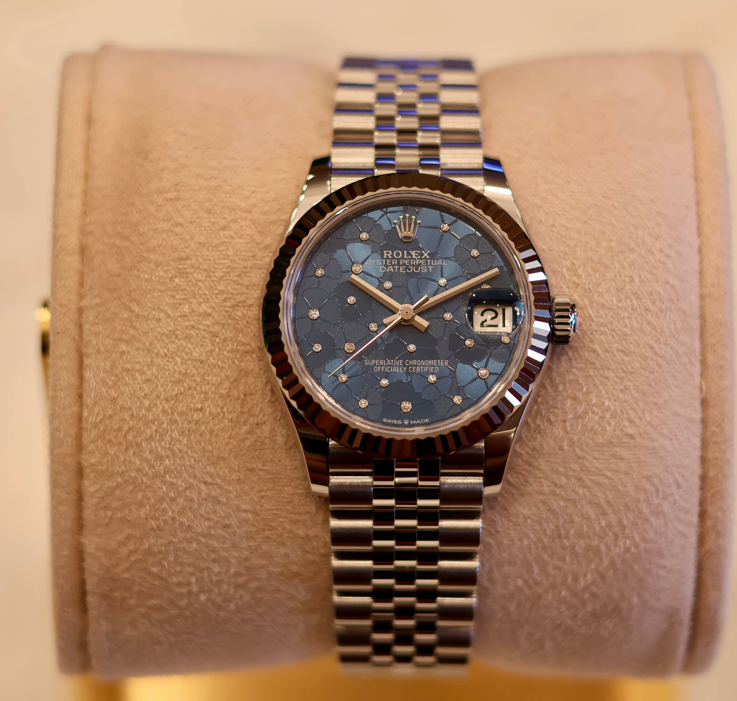 Rolex Datejust 31 Blue Floral Diamond Dial 278274 - Unworn