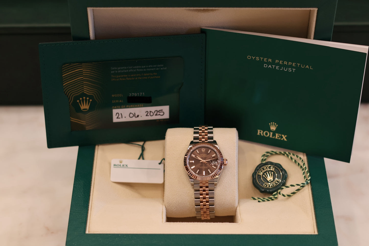Rolex Ladies Datejust 28 Two Tone rose gold 278171- Unworn