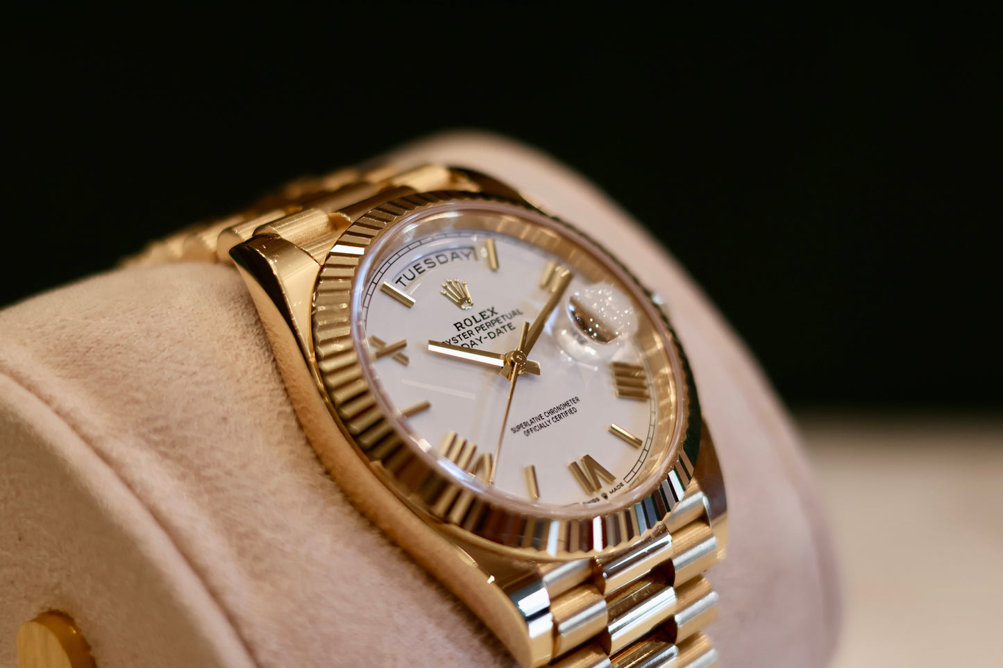 Rolex Day-Date 40 Yellow Gold White Dial 228238 Presidential