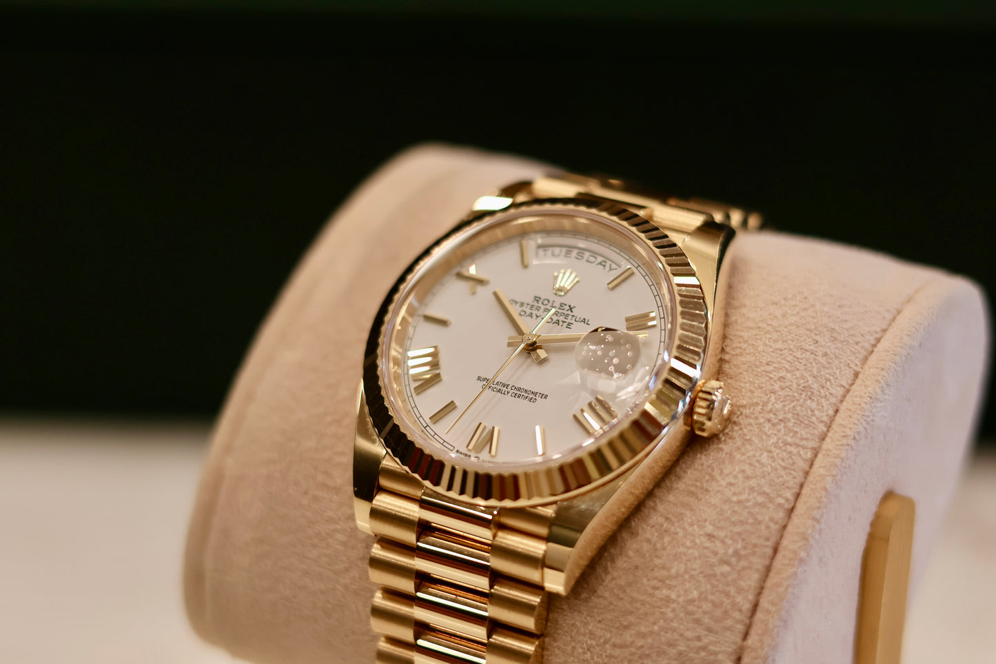 Rolex Day-Date 40 Yellow Gold White Dial 228238 Presidential