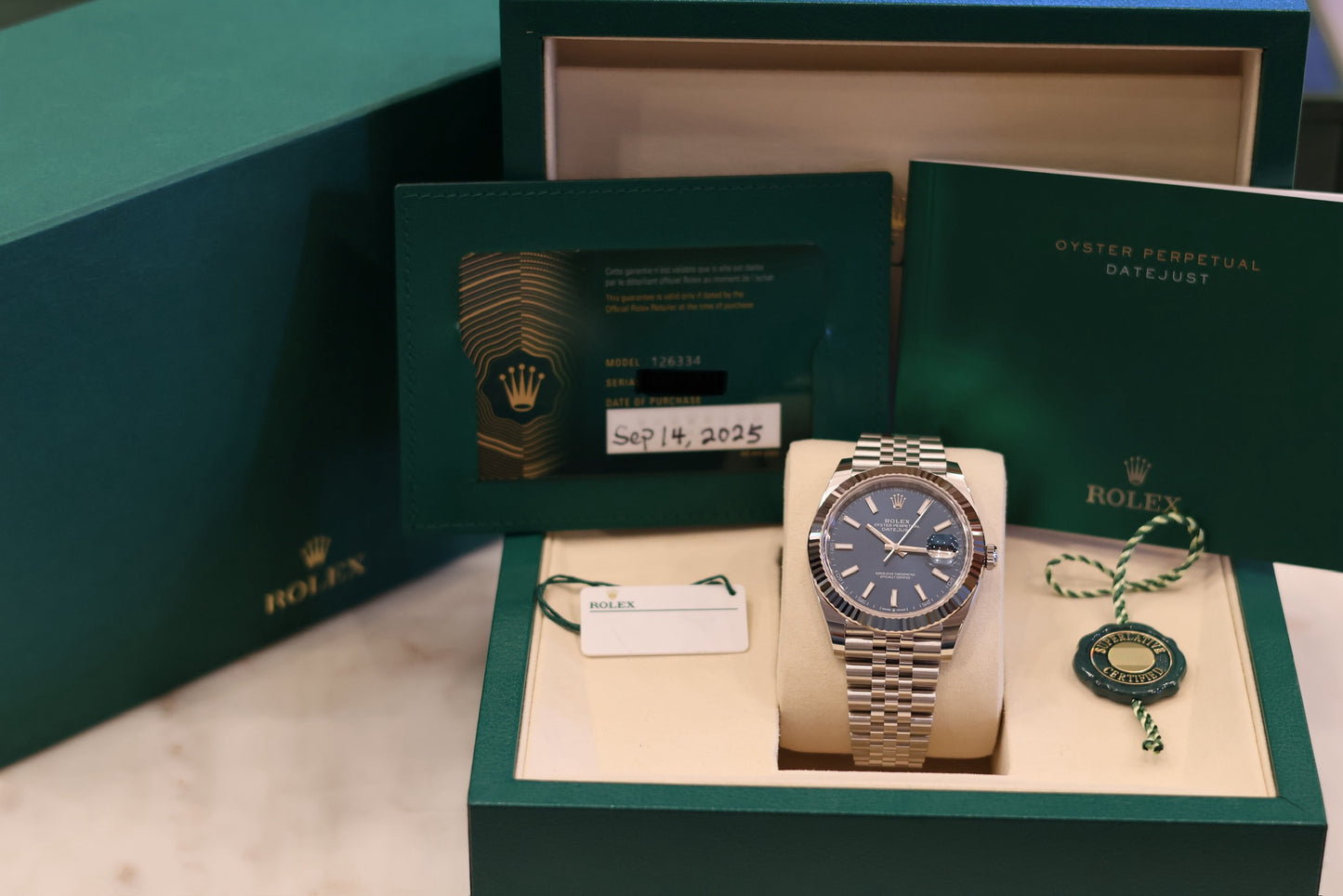 Rolex Datejust 41 Blue Index Dial 126334 Jubilee - Unworn