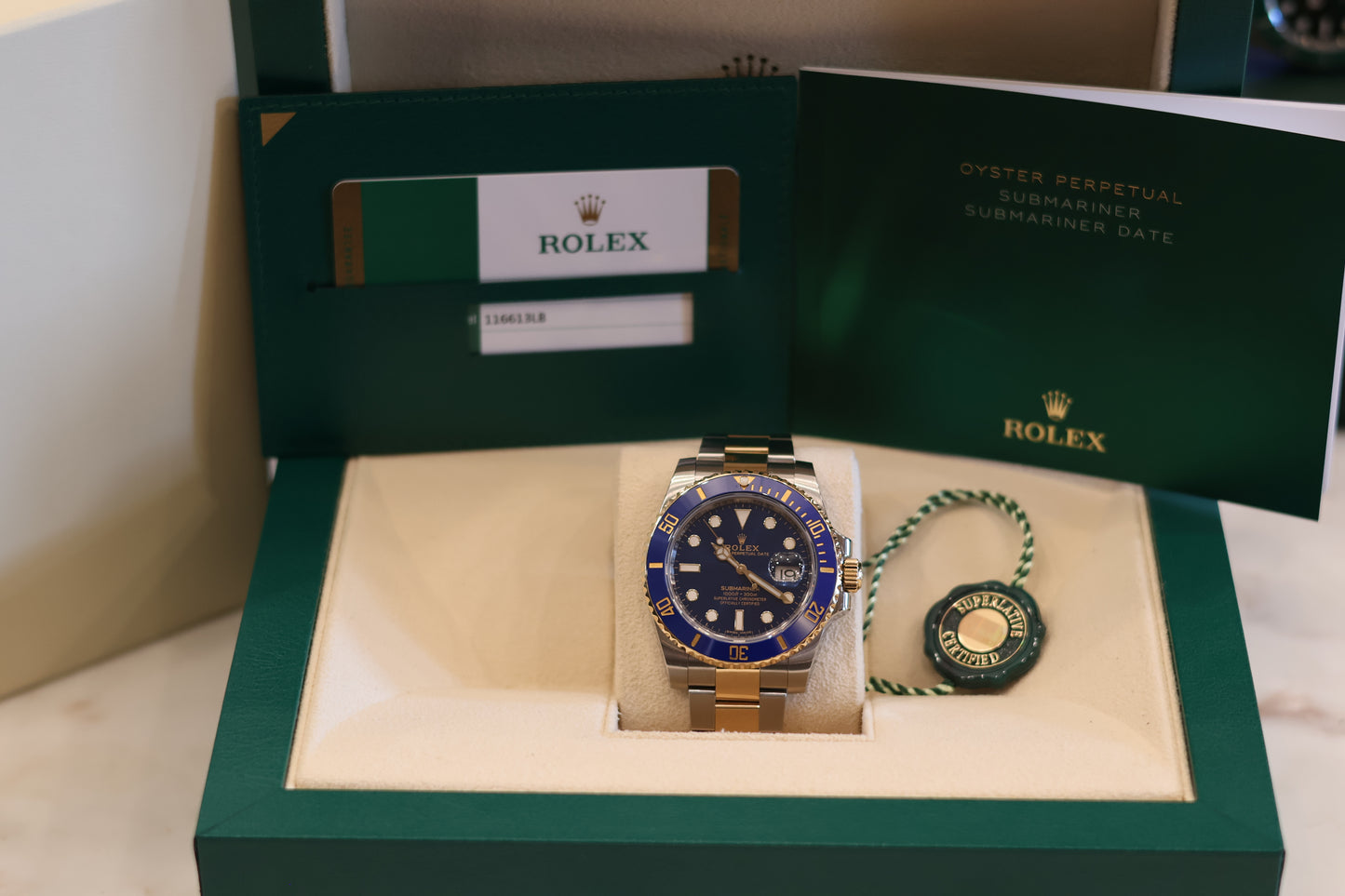 Rolex Submariner Date 40 Two Tone Blue Dial "Bluesy" 116613LB