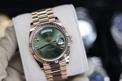 Rolex Day-Date 40 Rose Gold Olive Dial 228235