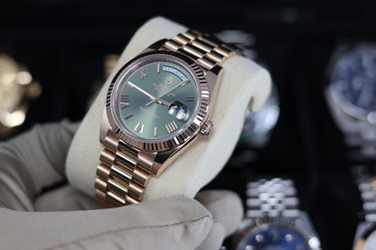 Rolex Day-Date 40 Rose Gold Olive Dial 228235