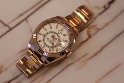 Rolex Sky Dweller Rose Gold White Dial 326935