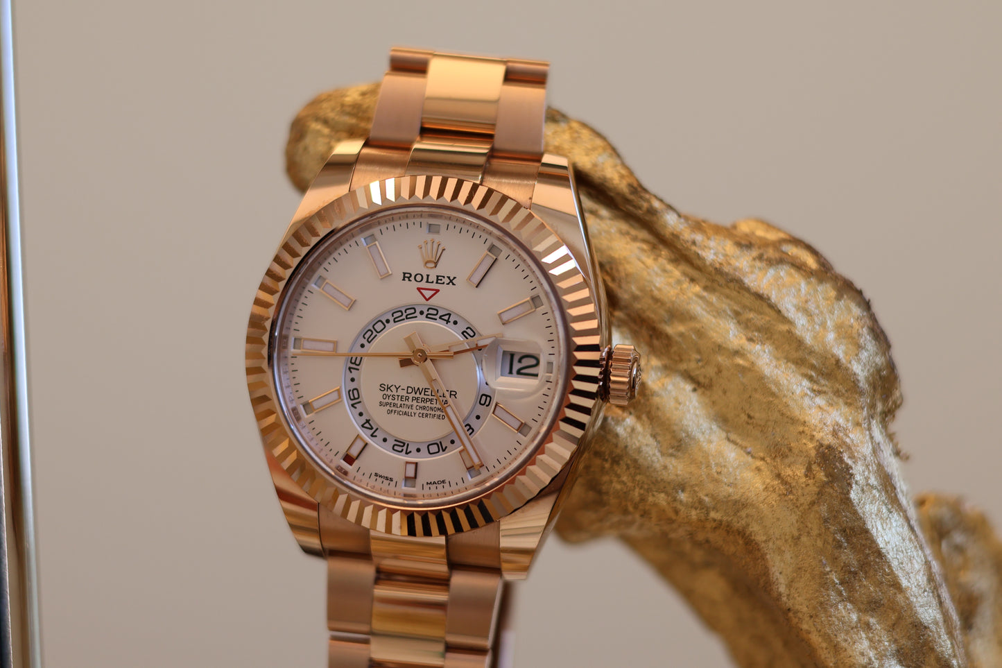 Rolex Sky Dweller Rose Gold White Dial 326935