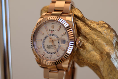 Rolex Sky Dweller Rose Gold White Dial 326935