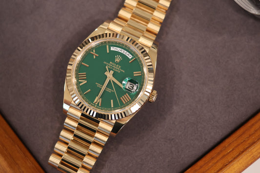 Rolex Day-Date 40 228238 Yellow Gold Green Dial