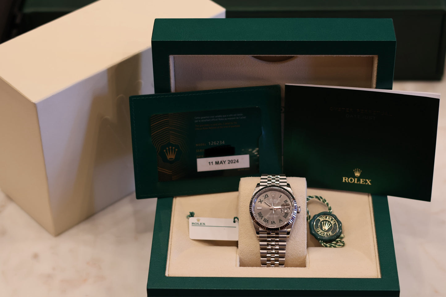 Rolex Datejust 36 Wimbeldon Fluted Bezel Jubilee Bracelet 126234
