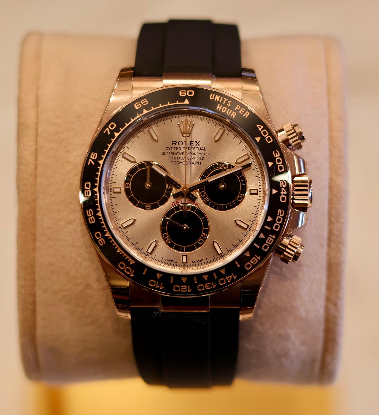 Rolex Daytona Oysterflex Rose Gold Sundust dial 126515LN - Unworn