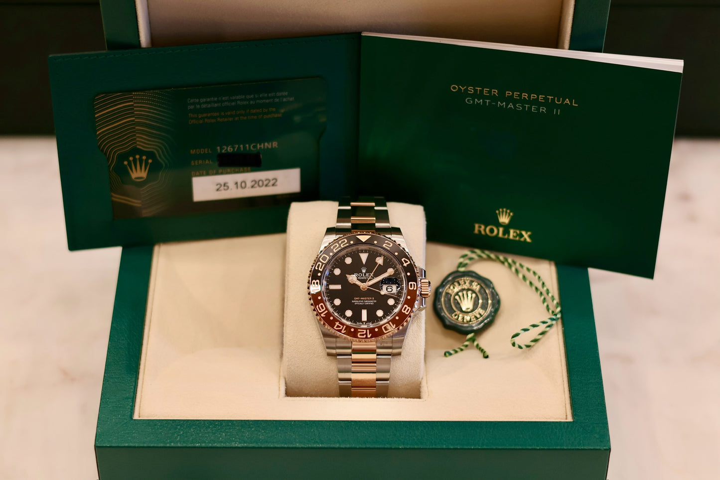 Rolex GMT Master II "Rootbeer" Two Tone Rose gold 126711CHNR