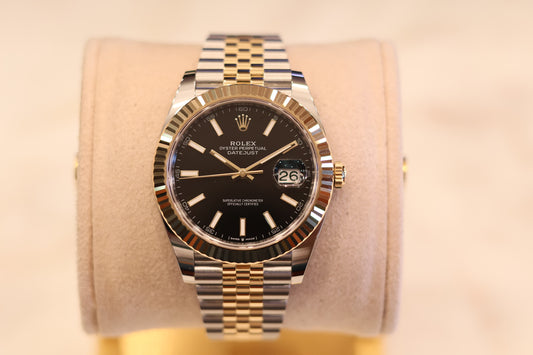 Rolex Datejust 41 Two Tone Yellow Gold Black Dial  126333 - Unworn