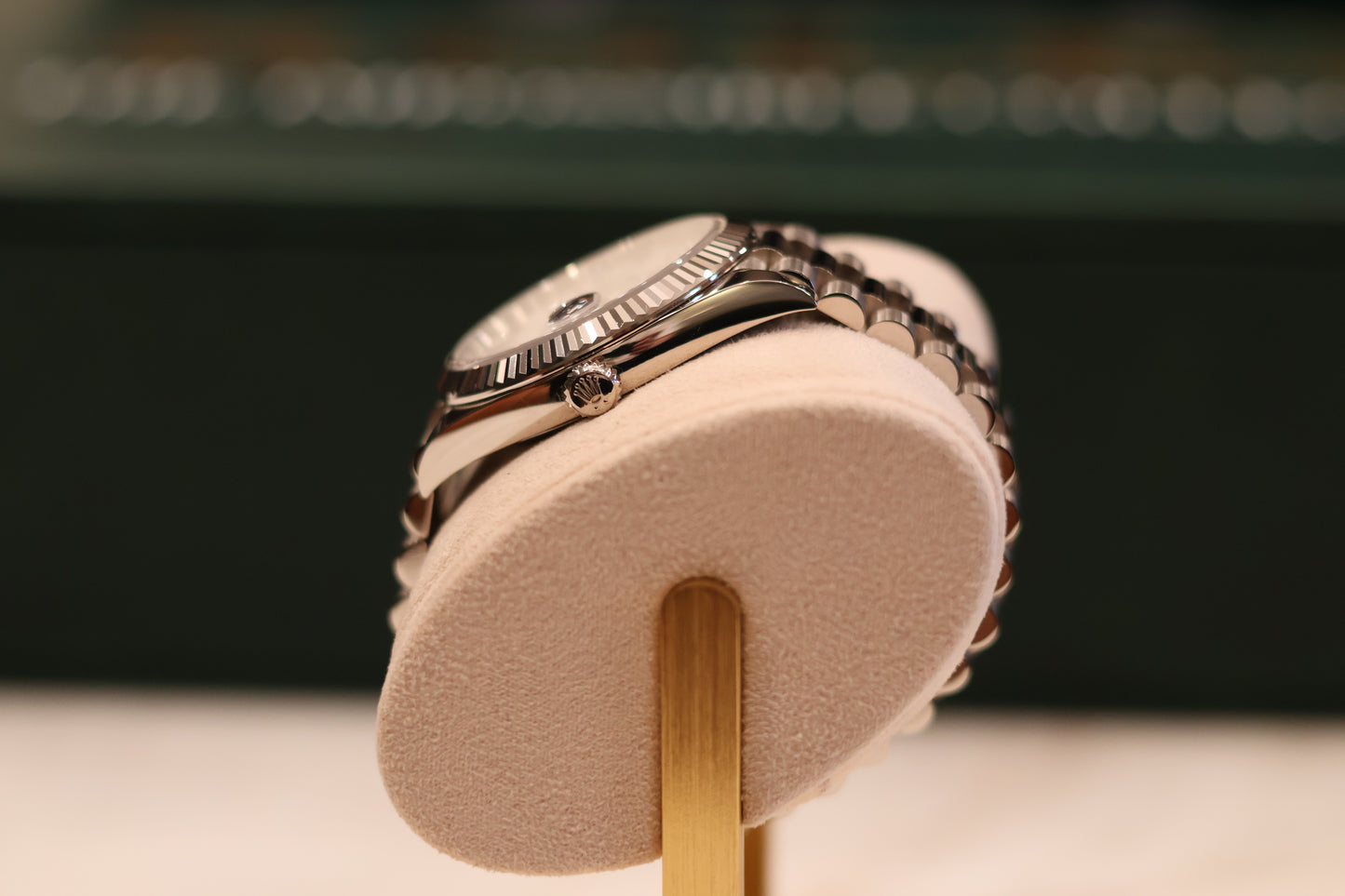 Rolex Day - Date 40 White Gold Meteorite Dial Baguette Diamonds 228239