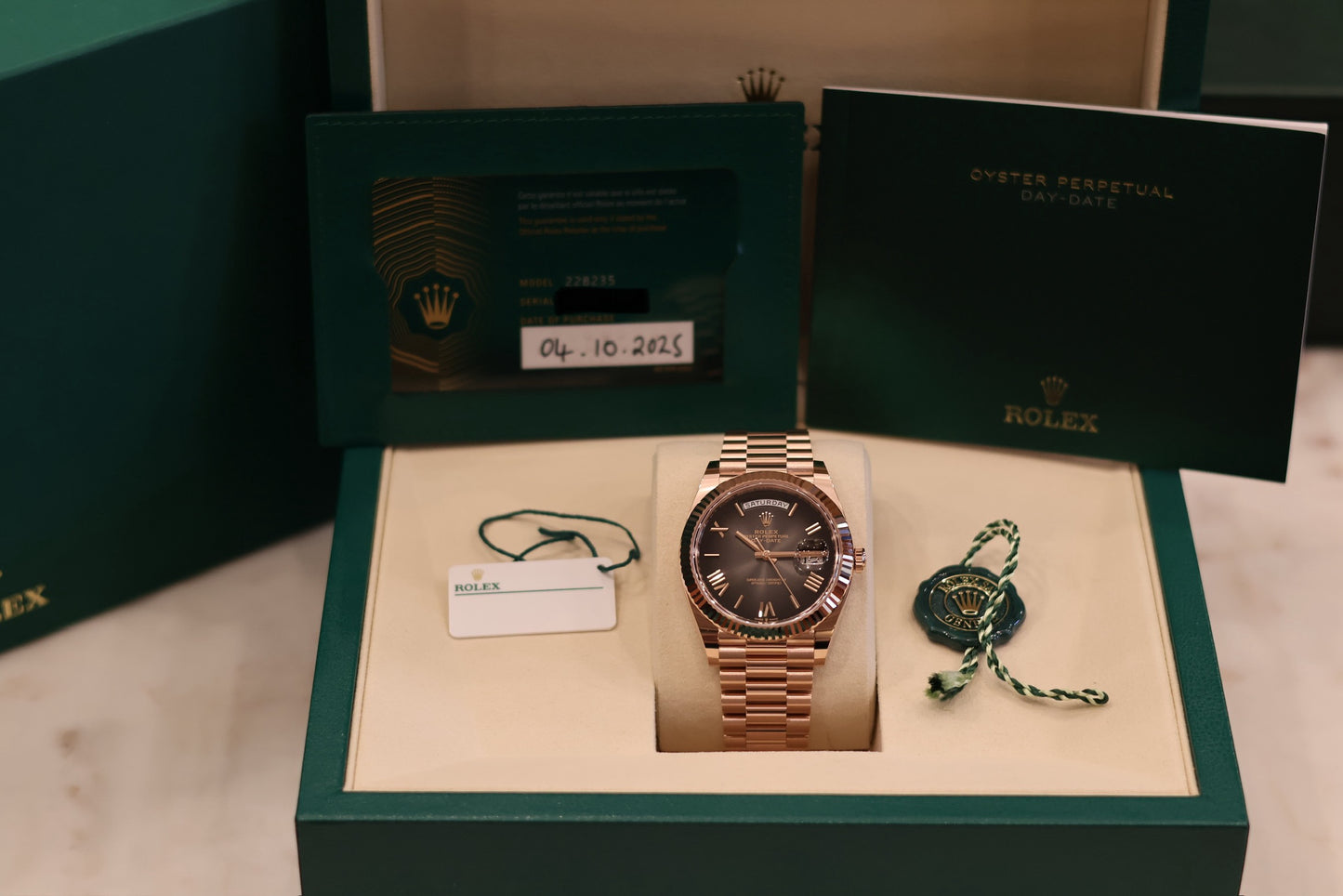 Rolex Day - Date 40 Rose Gold Ombre dial Unworn 228235