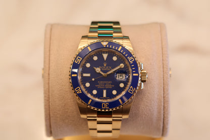 Rolex Submariner Date 40 Flat Blue dial Yellow Gold 116618LB