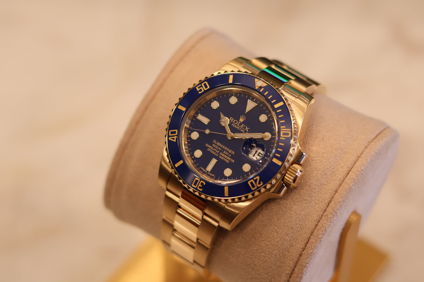 Rolex Submariner Date 40 Flat Blue dial Yellow Gold 116618LB
