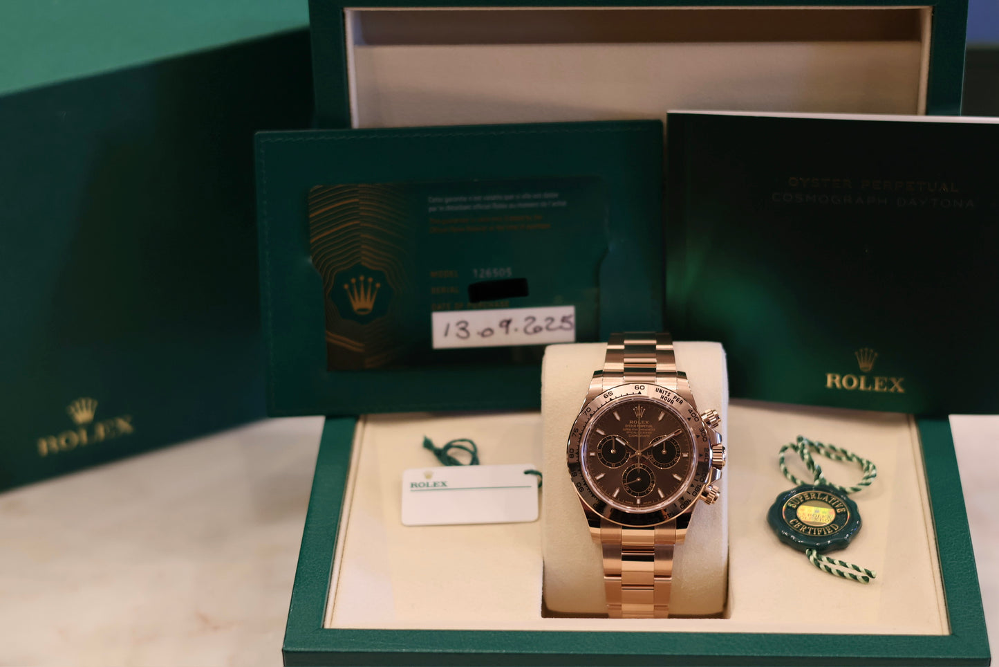 Rolex Daytona Rose Gold Chocolate 126505 Unworn