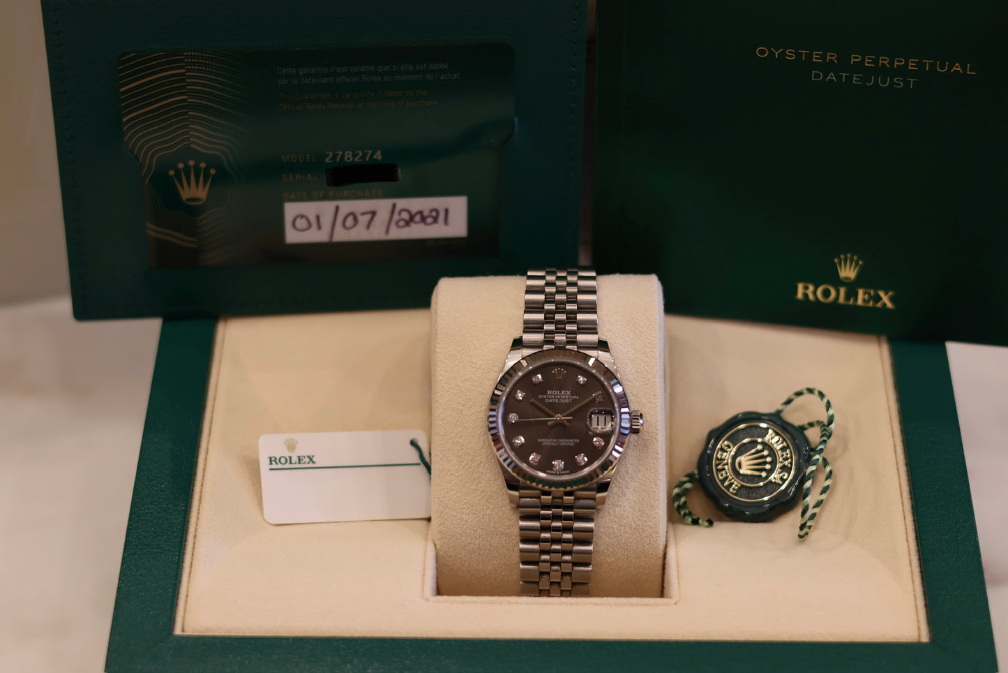 Rolex Datejust 31 Grey Diamond Dial Jubilee 278274