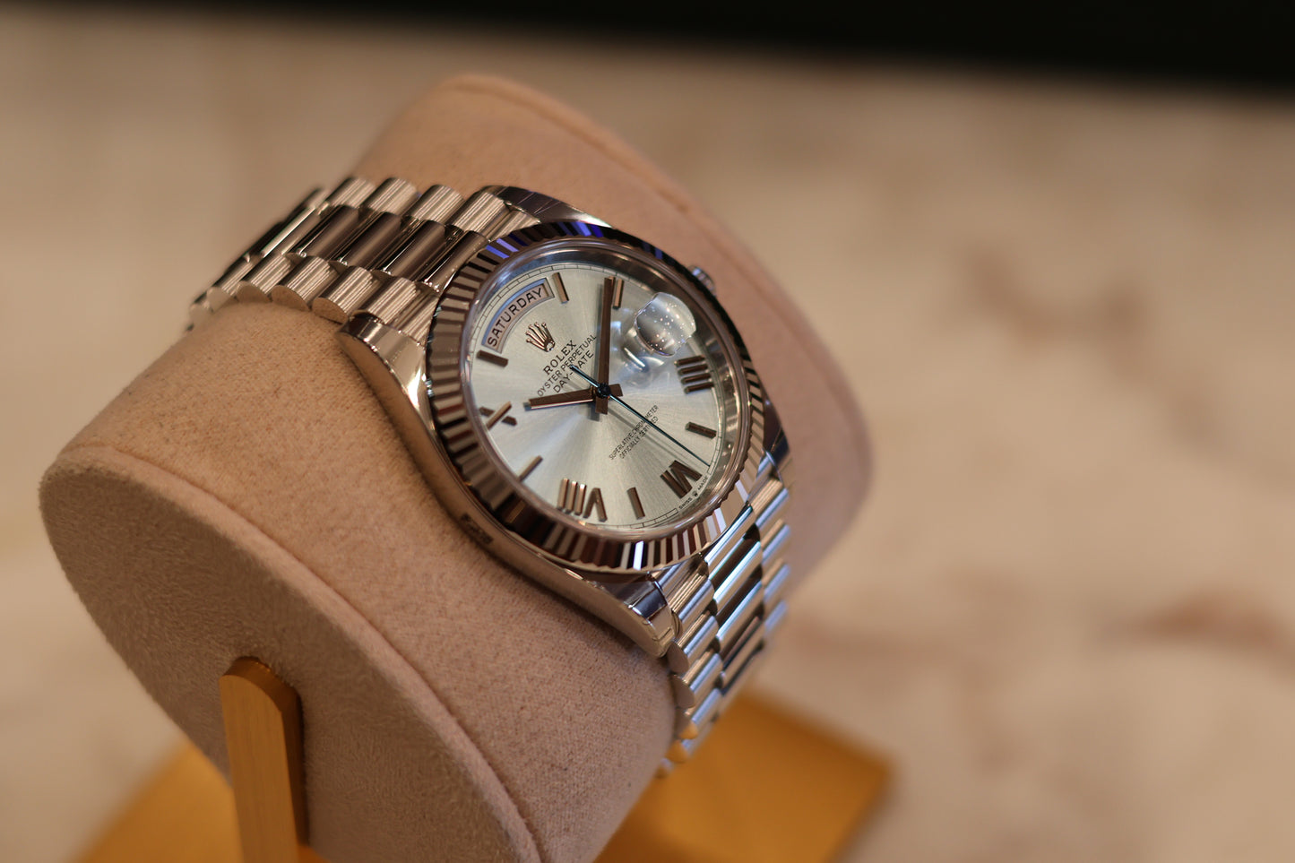 Rolex Day Date 40 Platinum Ice Blue Dial