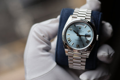 Rolex Day Date 40 Platinum Ice Blue Dial