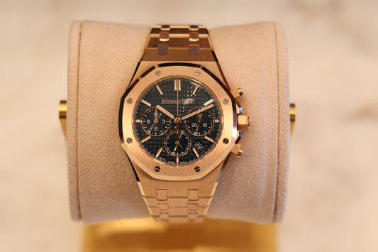Audemars Piguet Royal Oak Chrono 38mm Rose Gold Blue Dial 26715OR