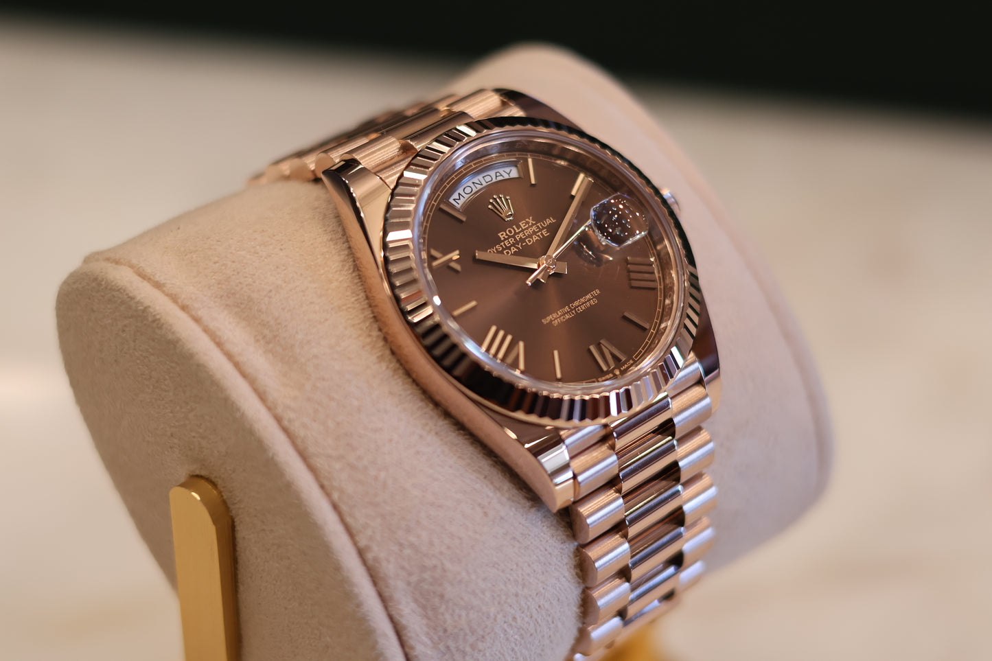 Rolex Day-Date 40 Rose Gold Chocolate Dial 228235