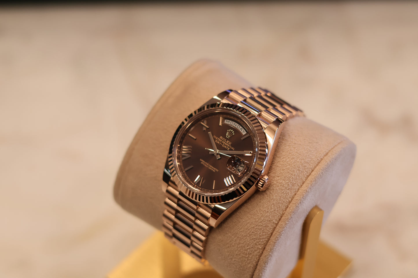 Rolex Day-Date 40 Rose Gold Chocolate Dial 228235