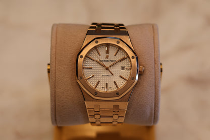 Audemars Piguet Royal Oak 15400OR Rose Gold White Dial