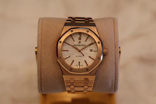 Audemars Piguet Royal Oak 15400OR Rose Gold White Dial