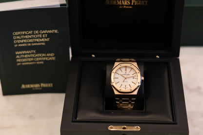 Audemars Piguet Royal Oak 15400OR Rose Gold White Dial