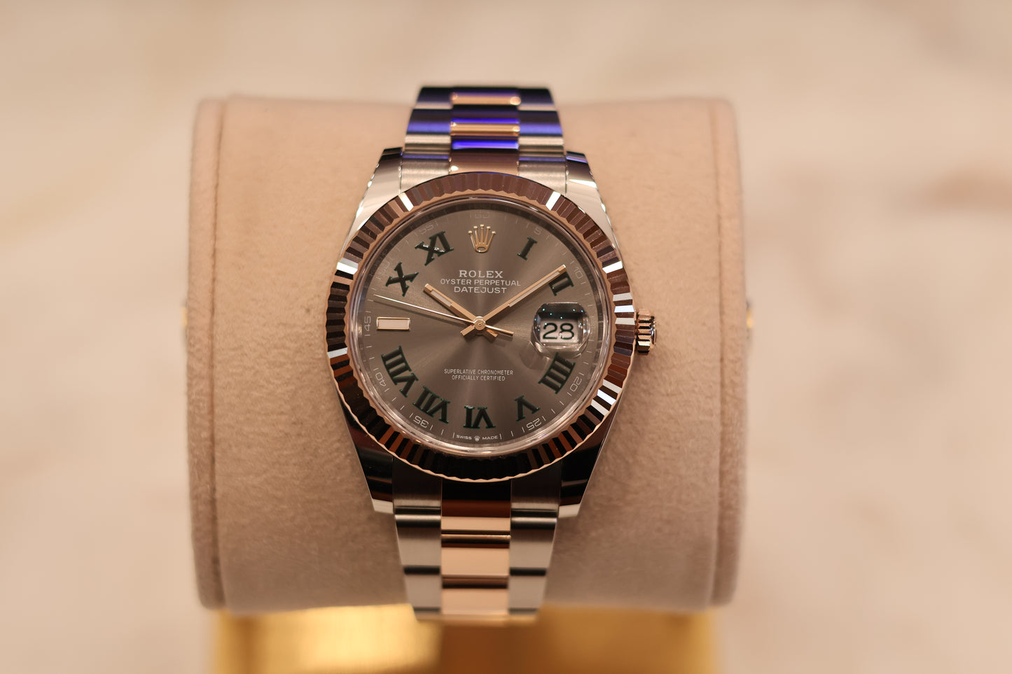 Rolex Datejust 41 Wimbeldon Rose Gold Fluted Bezel 126331