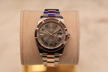 Rolex Datejust 41 Wimbeldon Rose Gold Fluted Bezel 126331
