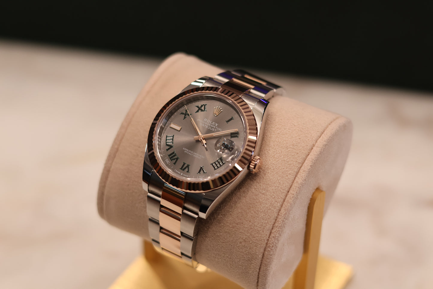 Rolex Datejust 41 Wimbeldon Rose Gold Fluted Bezel 126331