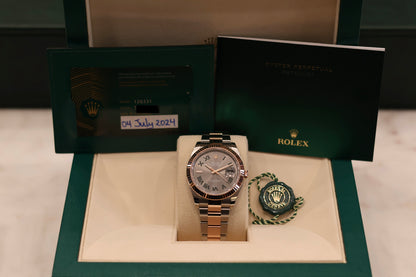 Rolex Datejust 41 Wimbeldon Rose Gold Fluted Bezel 126331