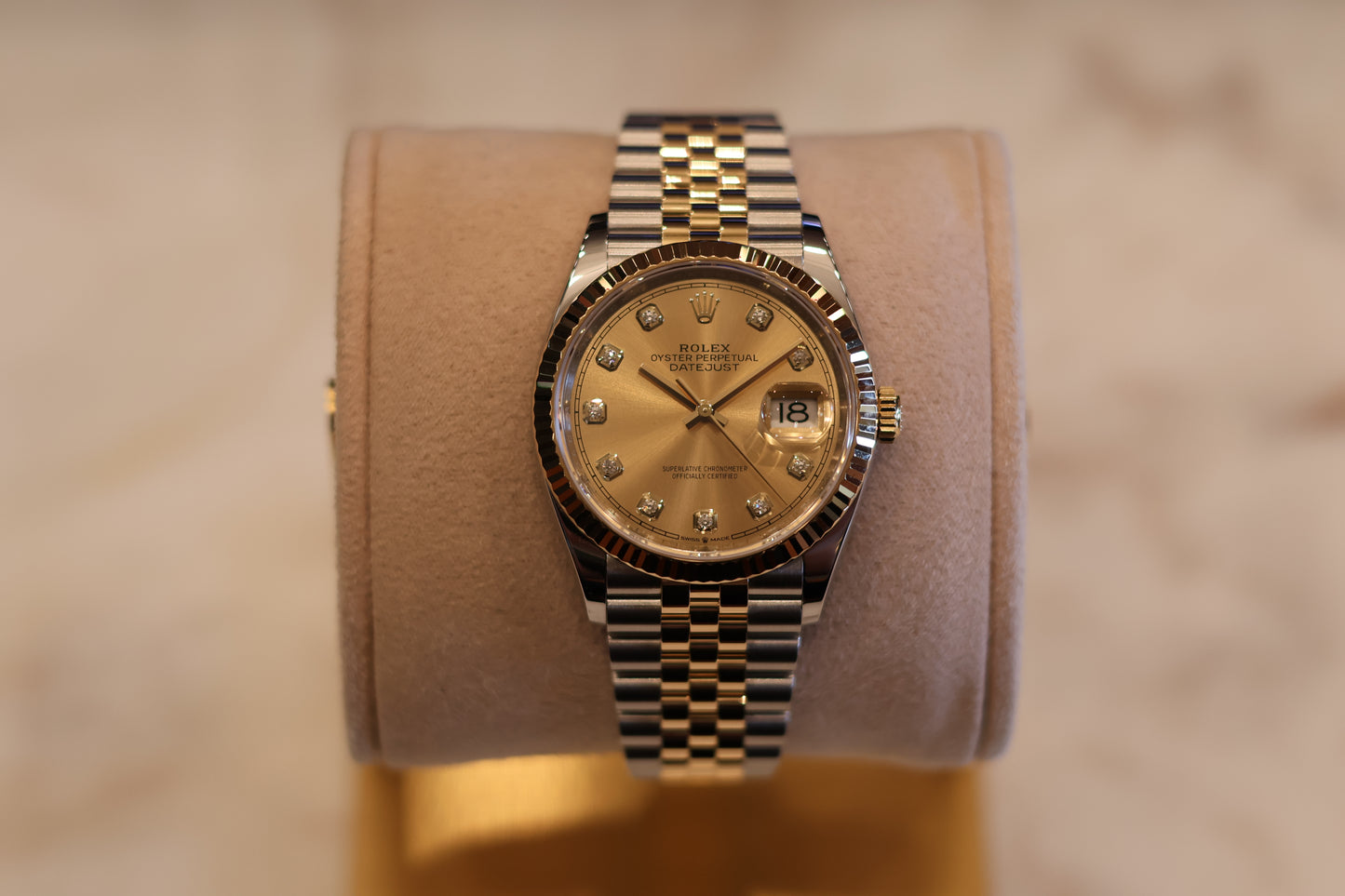 Rolex Datejust 36 Two Tone Yellow Gold Diamond Dial 126233