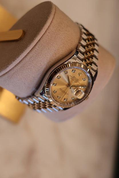Rolex Datejust 36 Two Tone Yellow Gold Diamond Dial 126233