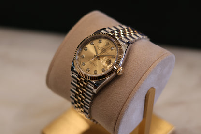 Rolex Datejust 36 Two Tone Yellow Gold Diamond Dial 126233