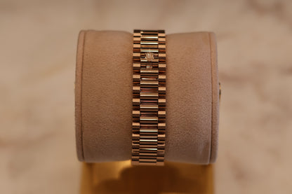 Rolex Day-Date 36 Rose Gold White Dial Factory Diamond Bezel 128345RBR