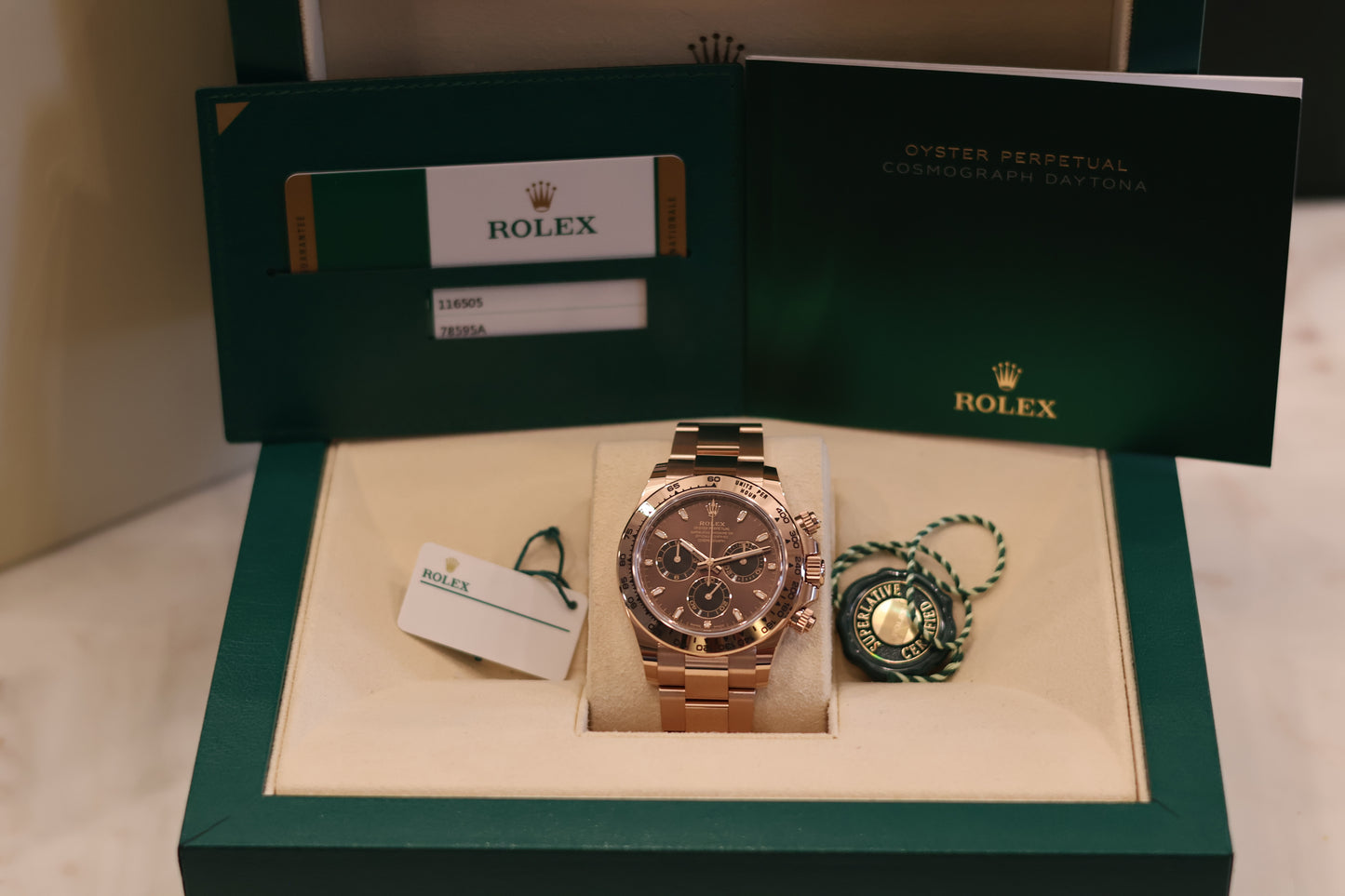Rolex Daytona Rose Gold Chocolate Dial 116505