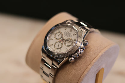 Rolex Daytona Steel bezel White Dial 116520