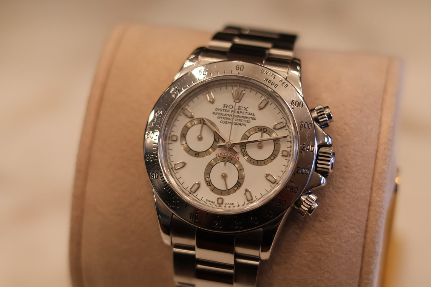 Rolex Daytona Steel bezel White Dial 116520