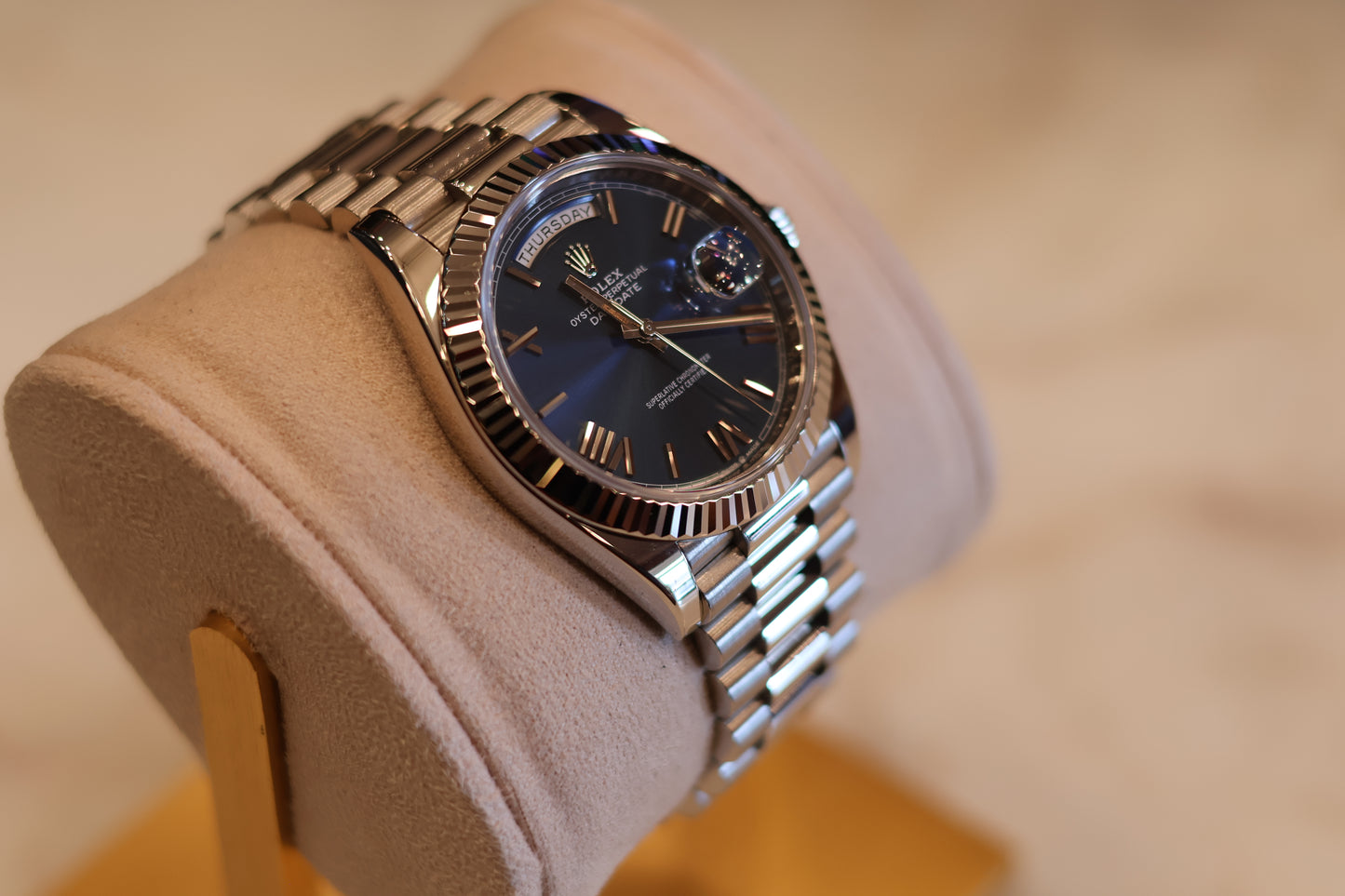 Rolex Day-Date 40 White Gold Blue Dial 228239