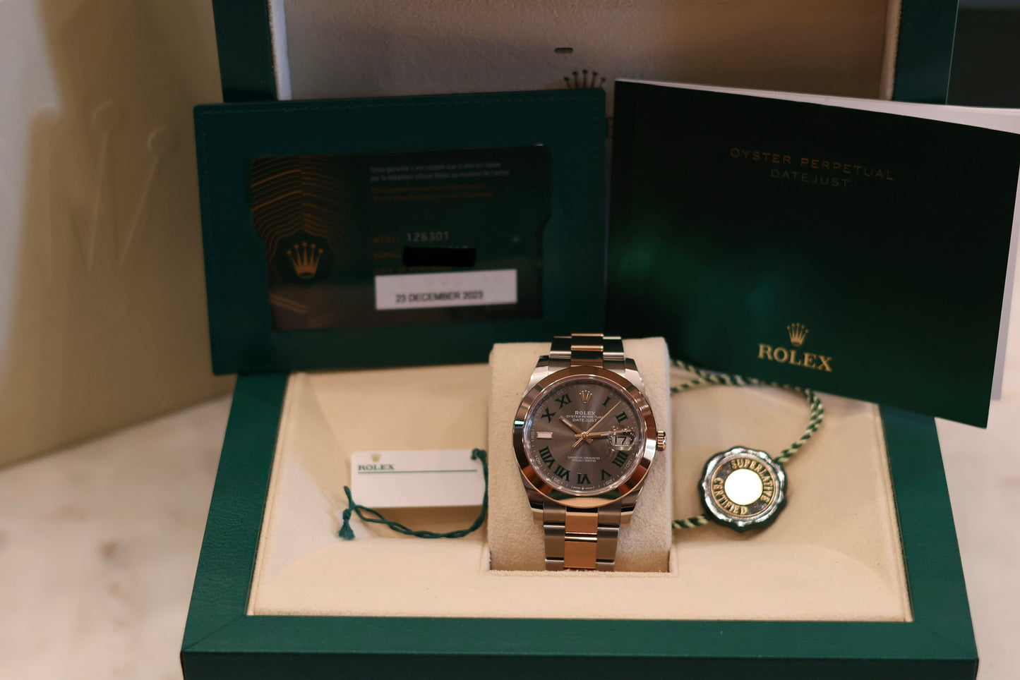 Rolex Datejust 41 Wimbeldon Two Tone Rose Gold Oyster 126301