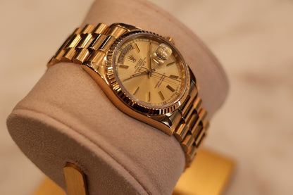 Rolex Day Date 36 Champagne Dial 18238 Watch & Box