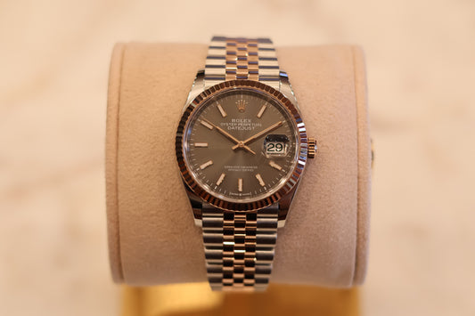 Rolex Datejust 36 Two Tone Rose Gold Grey Dial 126231