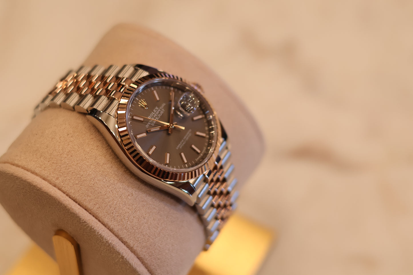 Rolex Datejust 36 Two Tone Rose Gold Grey Dial 126231