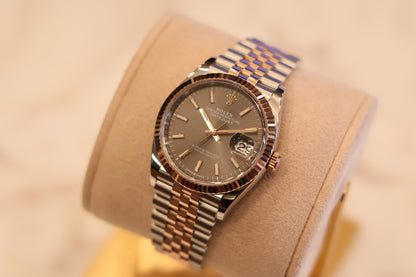 Rolex Datejust 36 Two Tone Rose Gold Grey Dial 126231